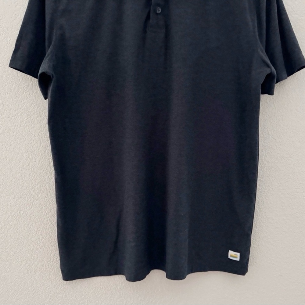 Vuori Strato Tech Polo Shirt Henley Med Black Short Sleeve Classic Casual Golf - Picture 7 of 10